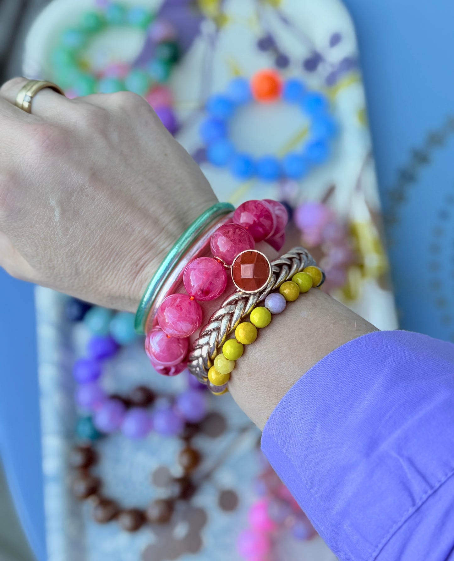 Armband glitzerblume* BIG BUBBLE # 12