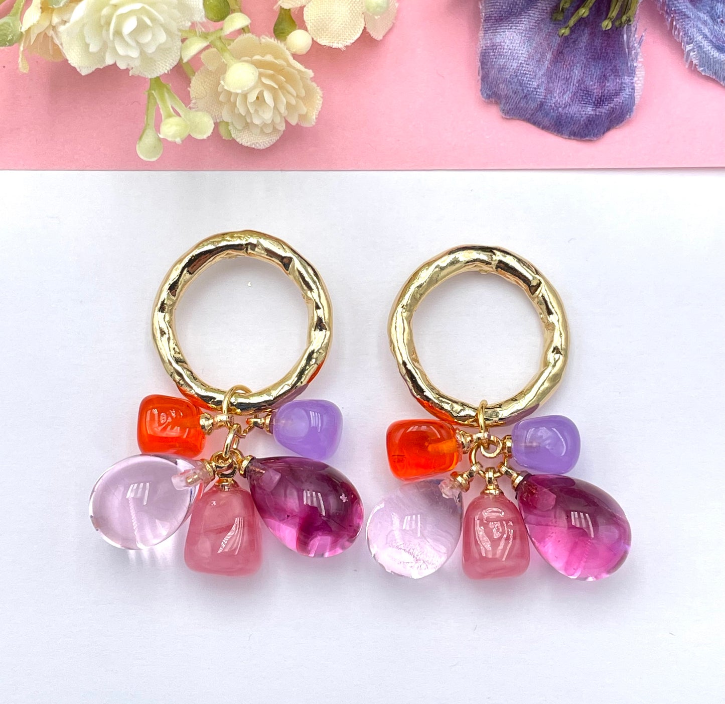 Muranoglas Ohrringe, Muranoglasohrringe, Ohrringe Statement, schöne Ohrringe, bunte Ohrringe, Statement Ohrringe, große Ohrringe, edle Ohrringe, Sommerohrringe, Ohrringe für den Sommer, edler Modeschmuch, bunte Ohrringe, besondre Ohrringe