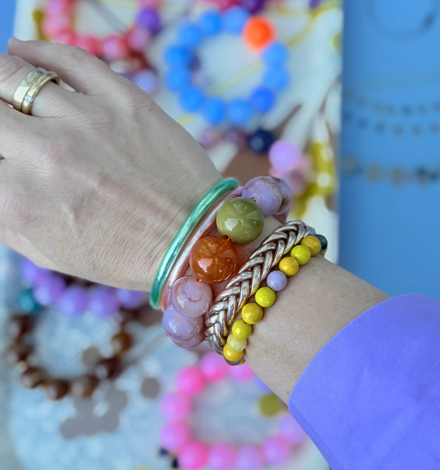 Armband glitzerblume* BIG BUBBLE # 8