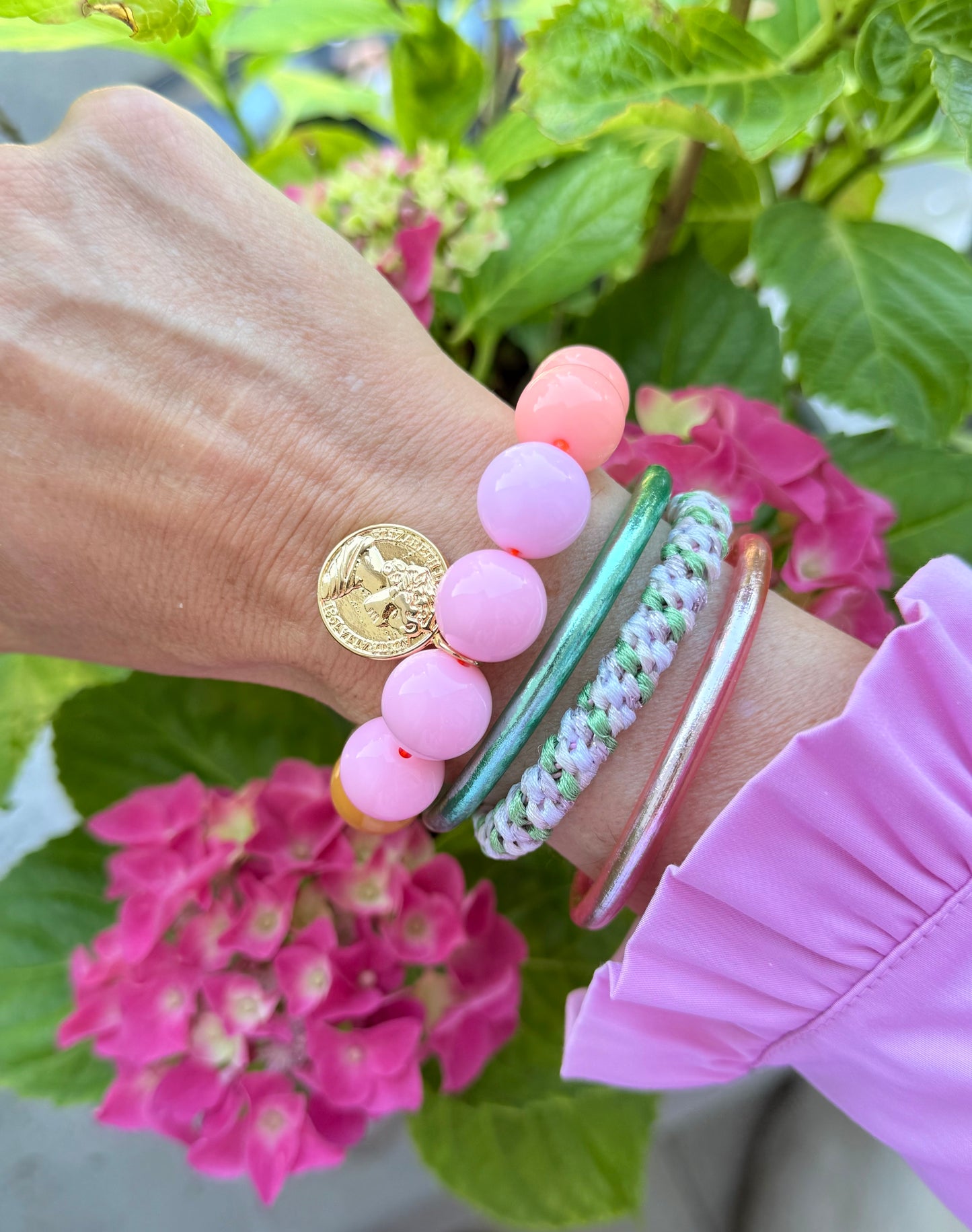Armband glitzerblume* BUBBLE # 69