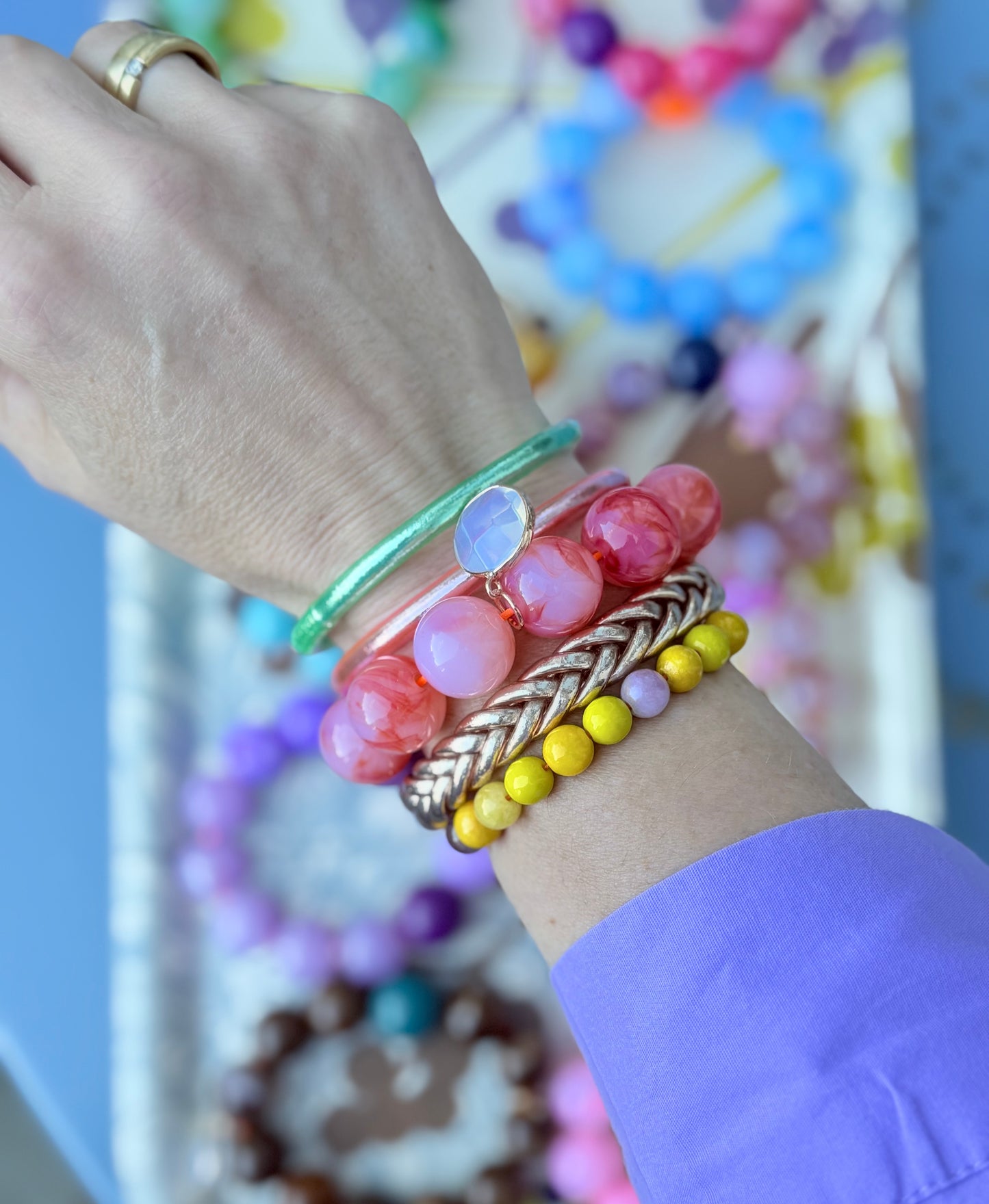 Armband glitzerblume* BIG BUBBLE # 6