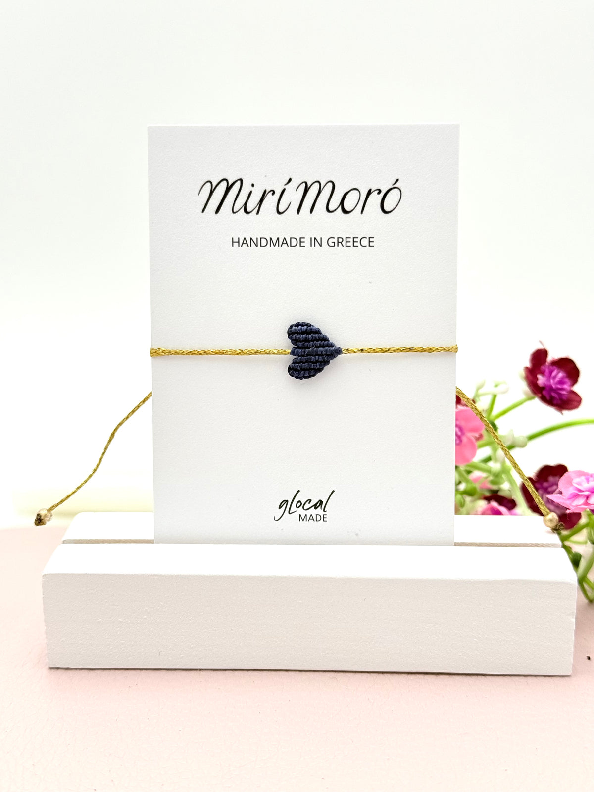 Herzarmband Mini in Blau und Gold
