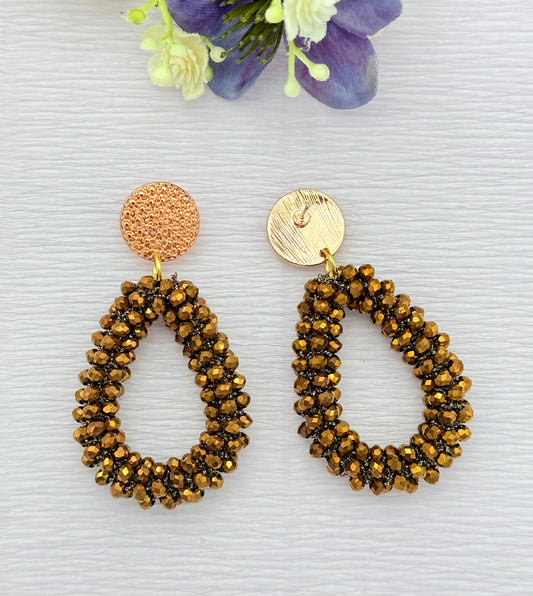 Braune Ohrringe, Ohrringe braun, Ohrringe mit Tropfen, Tropfenohrringe, Glitzer Ohrringe, Ohrringe glitzer, Modeschmuck Ohrringe, hochwertiger Modeschmuck, Onlineshop Ohrringe, Statementohrringe