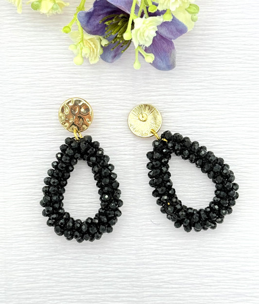 Ohrringe Statement, schöne Ohrringe, bunte Ohrringe, Statement Ohrringe schwarz, glänzende Ohrringe, große Ohrringe, glitzernde Ohrringe, Glitzerohrringe, Tropfen Ohrringe, Ohrringe mit Tropfenanhänger