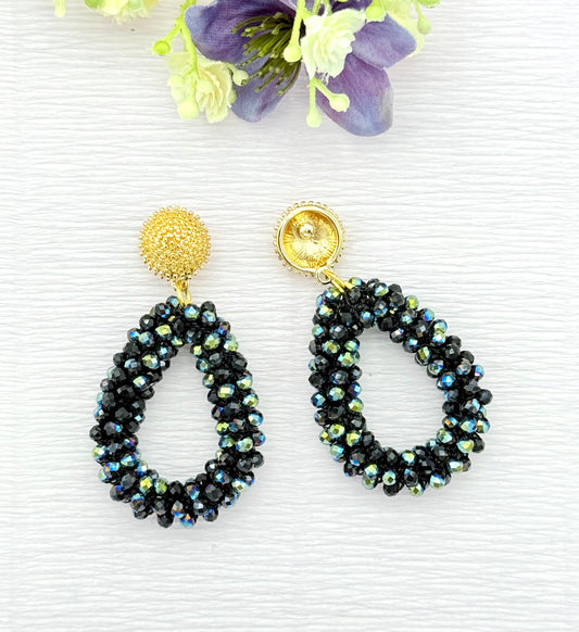 schwarze Ohrringe, Ohrringe schwarz, Ohrringe mit Tropfen, Tropfenohrringe, Glitzer Ohrringe, Ohrringe glitzer, Modeschmuck Ohrringe, hochwertiger Modeschmuck, Onlineshop Ohrringe, Statementohrringe