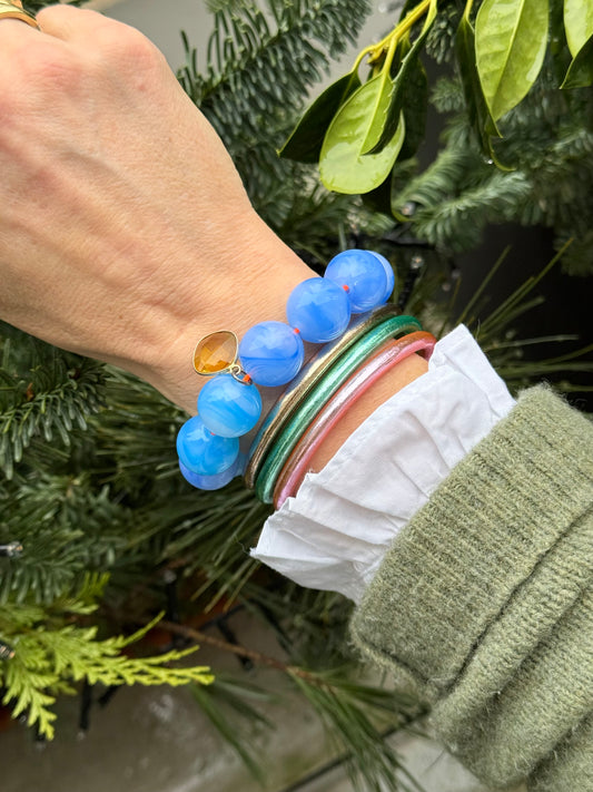 Armband glitzerblume* BIG BUBBLE # 52