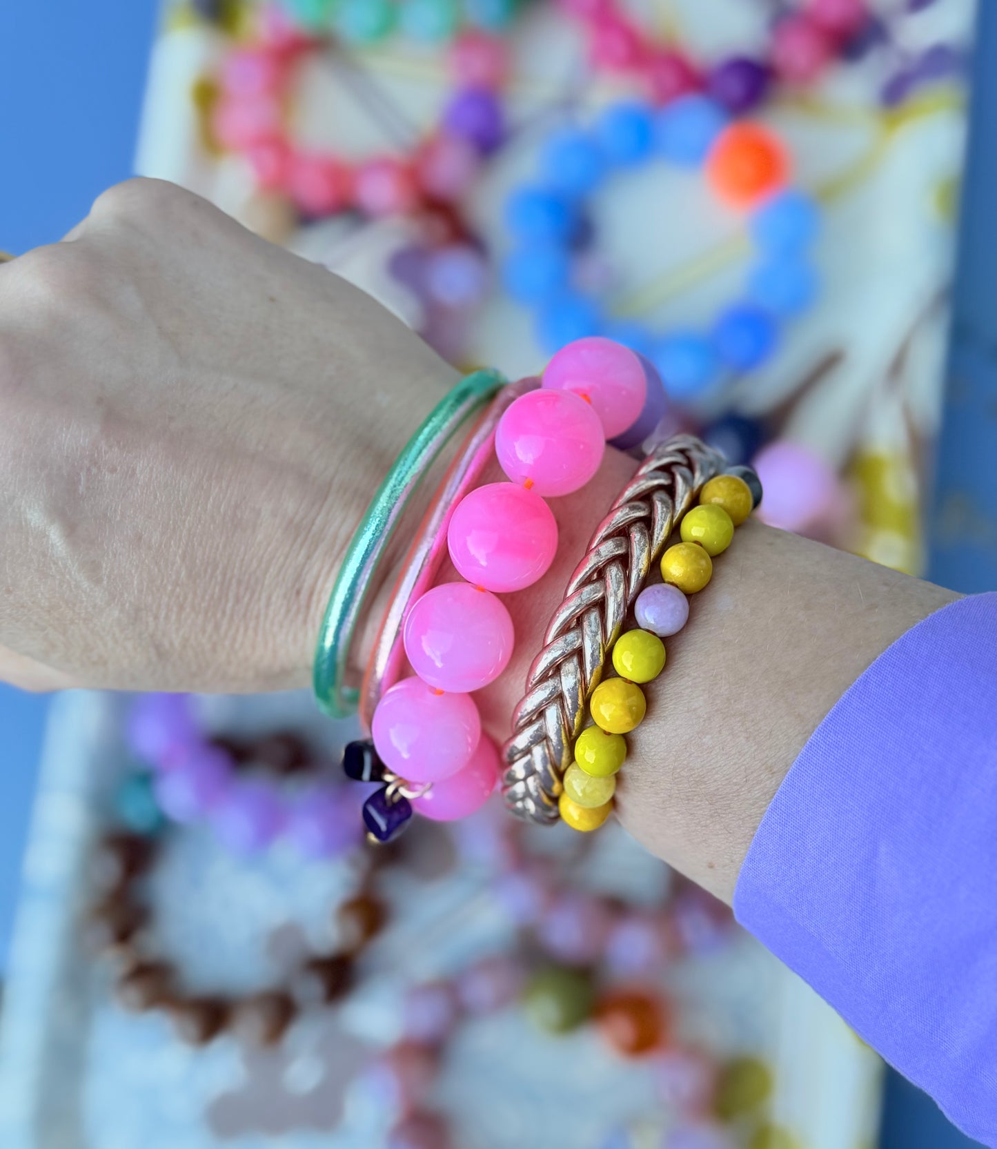 Armband glitzerblume* BIG BUBBLE #1