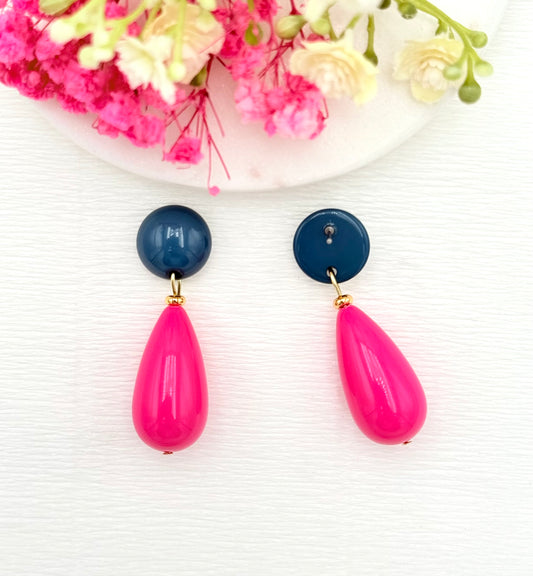 pinke Ohrringe, Ohrringe pink, blaue Ohrringe, Ohrringe blau, , Ohrringe mit pinkem Tropfen, Ohrringe mit Tropfen, Tropfenohrringe, Modeschmuck Ohrringe, hochwertiger Modeschmuck, Onlineshop Ohrringe, Statementohrringe, klassische Ohrringe, Julilein Ohrringe