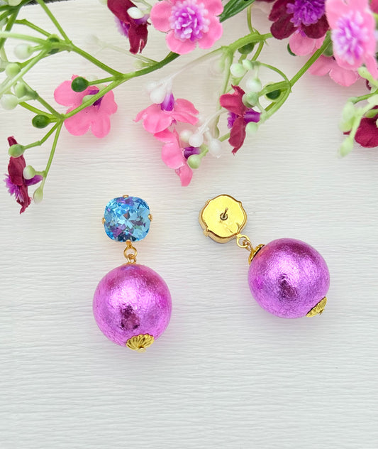 Ohrringe Kugel, Ohrringe pink hellblau, bunte Ohrringe, schöne Ohrringe