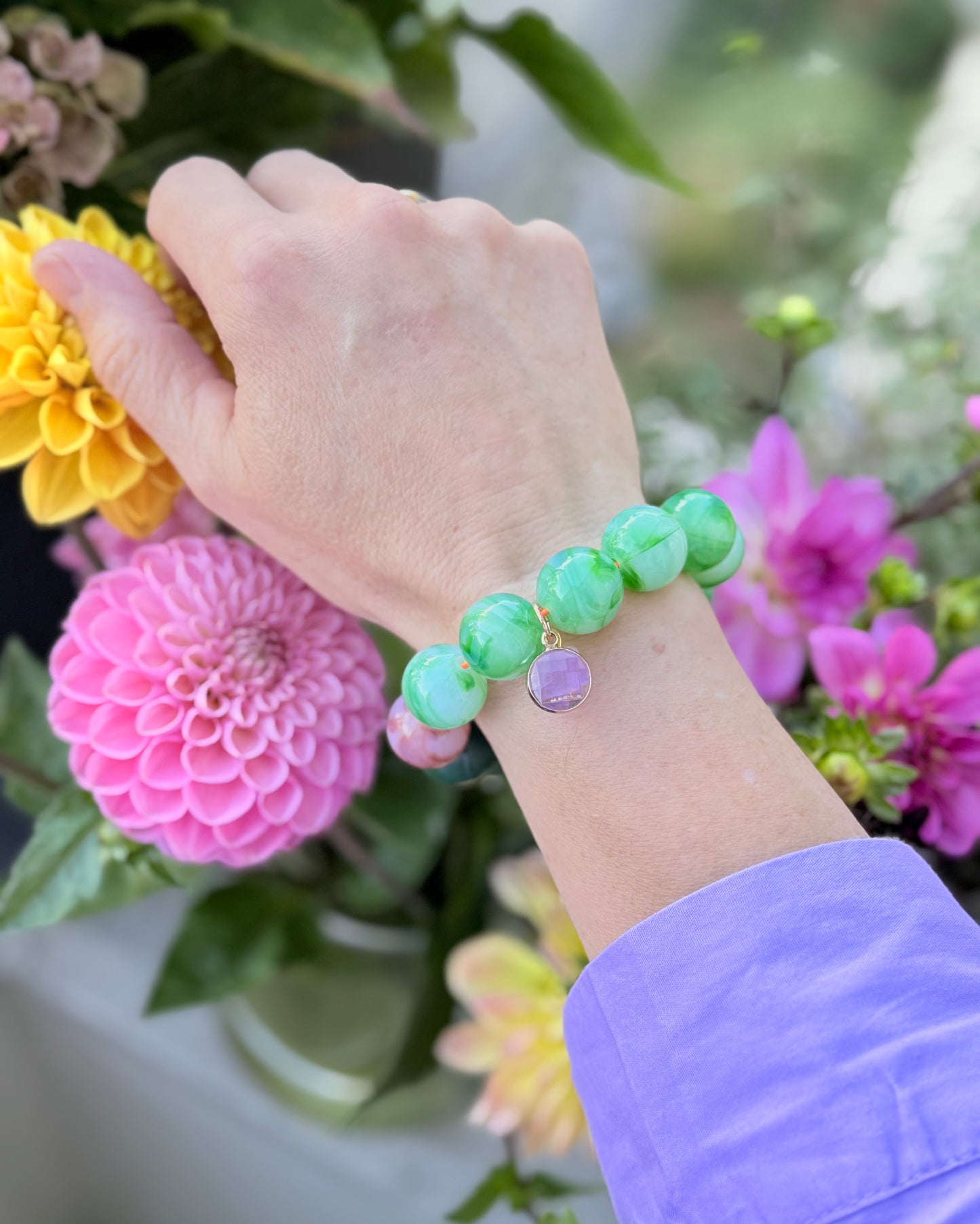 Armband glitzerblume* BIG BUBBLE # 7