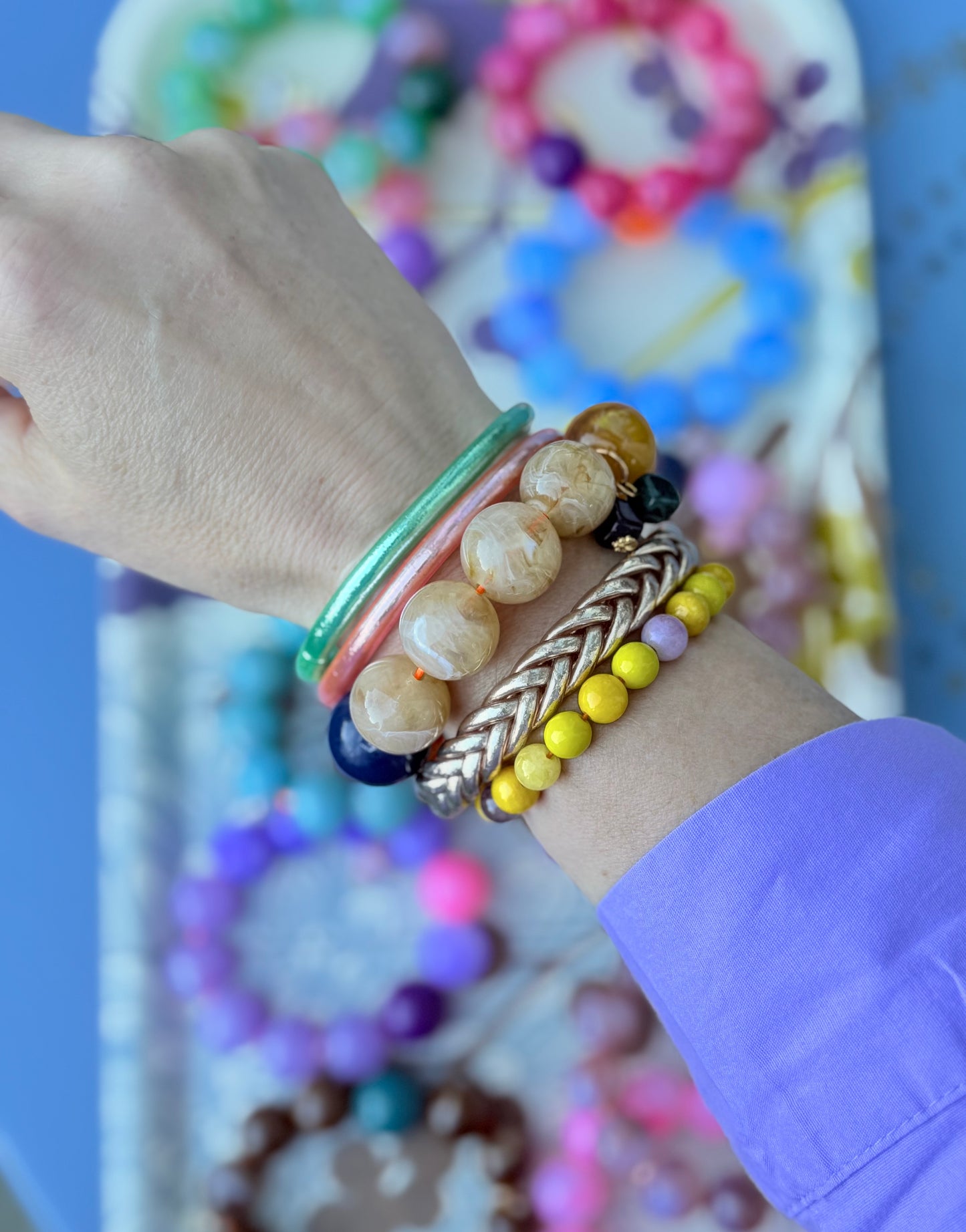 Armband glitzerblume* BIG BUBBLE # 5