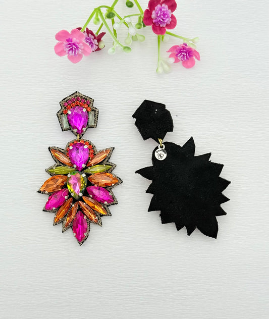 Traumhafte Ohrringe in pink und orange