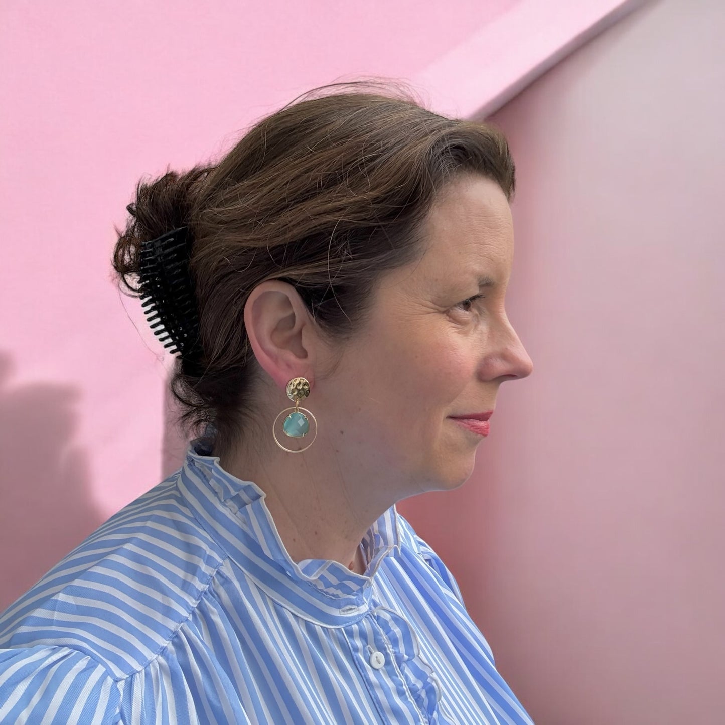 Kleine ANNA-Ohrringe mit türkisem Anhänger