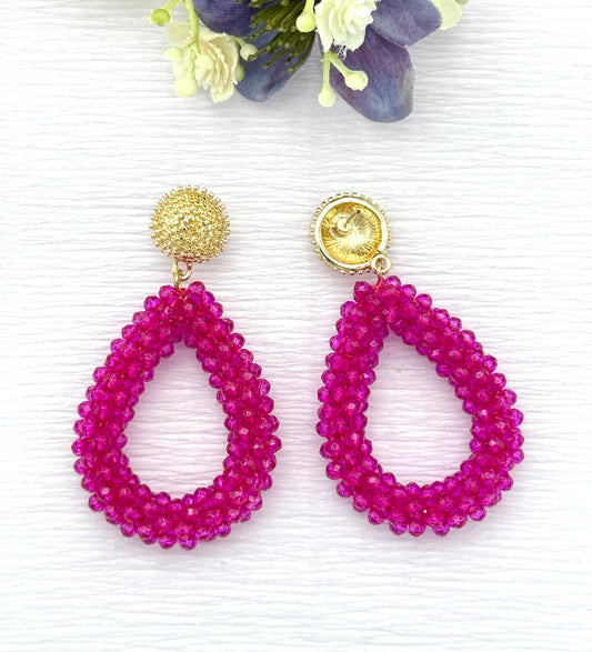 pinke Ohrringe, Ohrringe pink, Ohrringe mit Tropfen, Tropfenohrringe, Glitzer Ohrringe, Ohrringe glitzer, Modeschmuck Ohrringe, hochwertiger Modeschmuck, Onlineshop Ohrringe, Statementohrringe