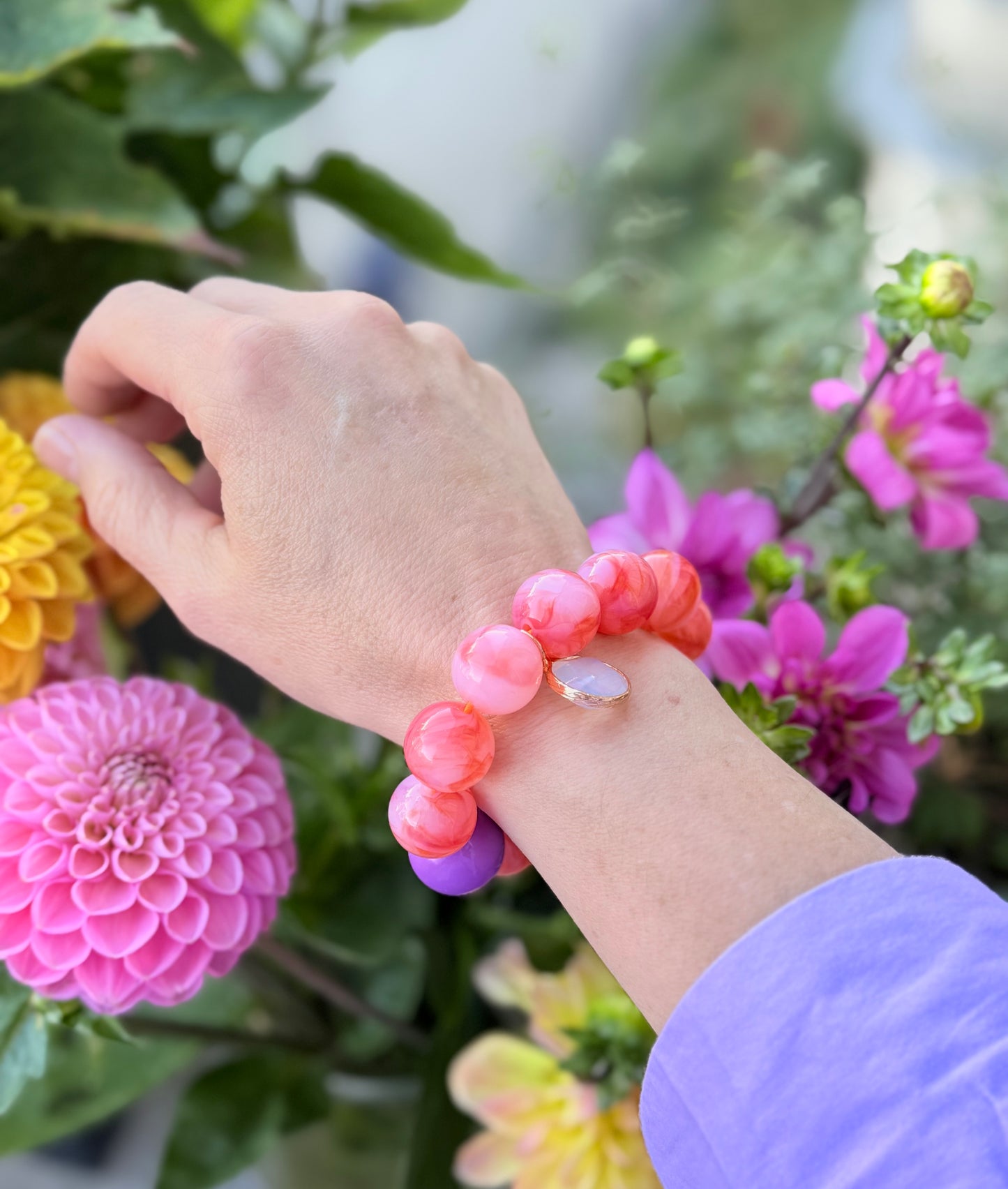 Armband glitzerblume* BIG BUBBLE # 6