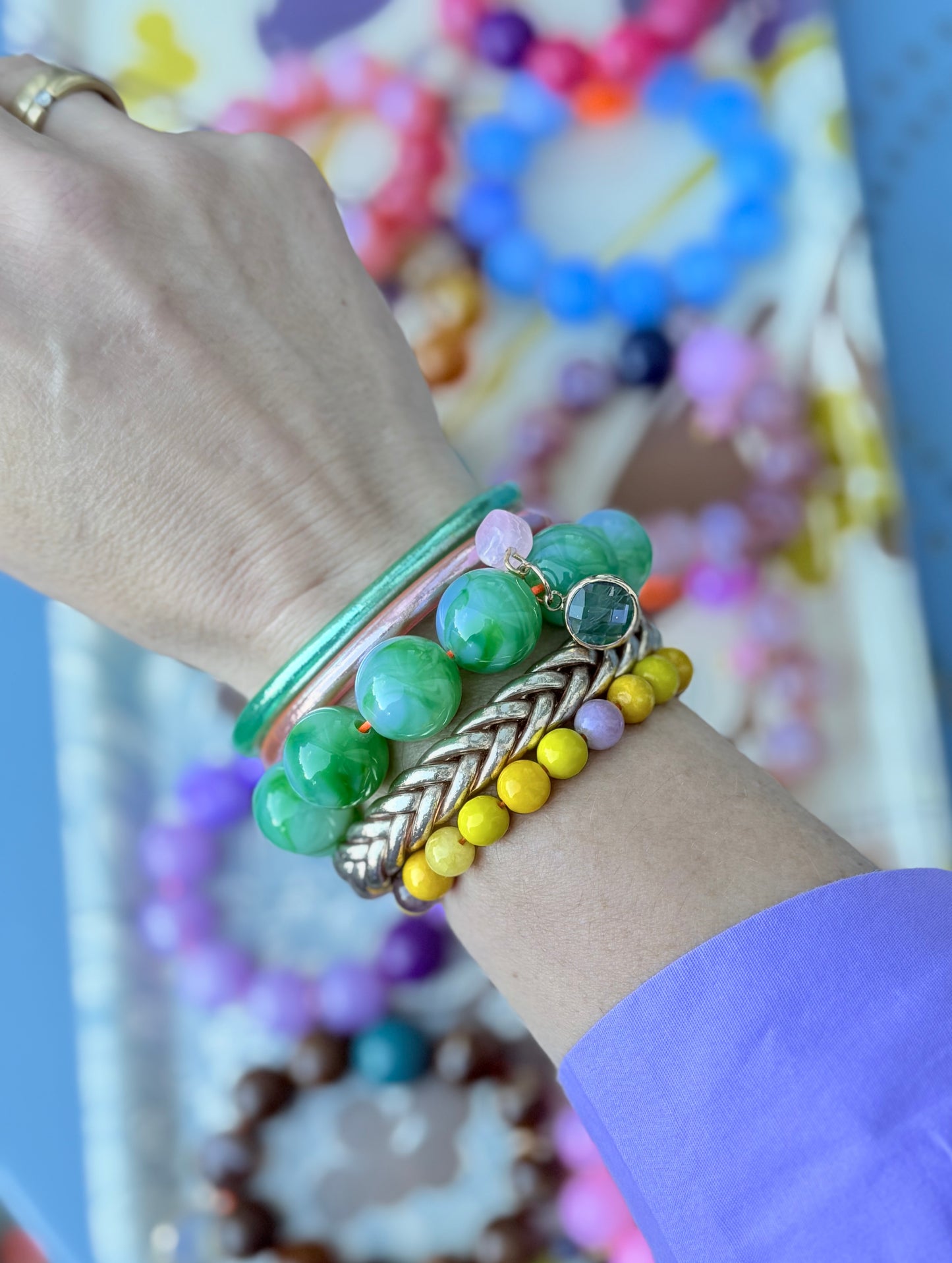 Armband glitzerblume* BIG BUBBLE # 7