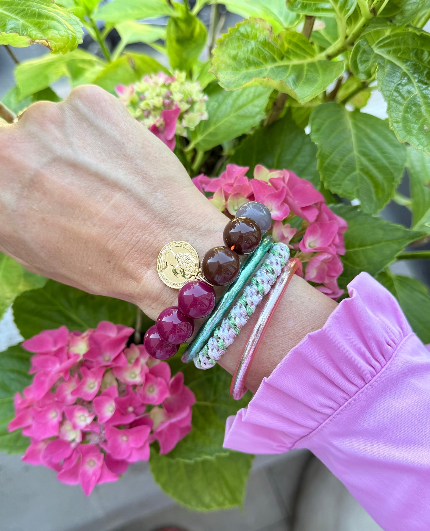 Armband glitzerblume* BUBBLE # 65