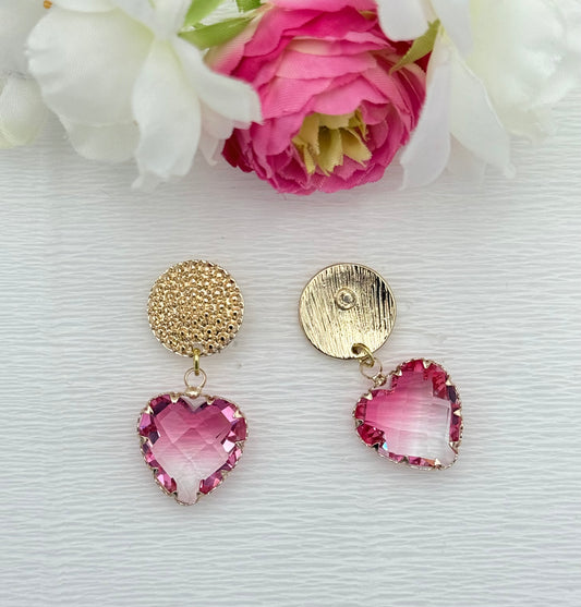 pinke Ohrringe, Ohrringe pink, Herzohrringe, Ohrringe mit Herz, Ohrringe mit Herzanhänger, goldene Ohrringe, Glitzer Ohrringe, Ohrringe glitzer, Modeschmuck Ohrringe, hochwertiger Modeschmuck, Onlineshop Ohrringe,
