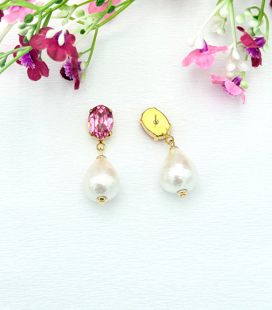 Pinke Ohrringe, schöne Ohrringe, leichte Ohrringe, Sommerohrringe