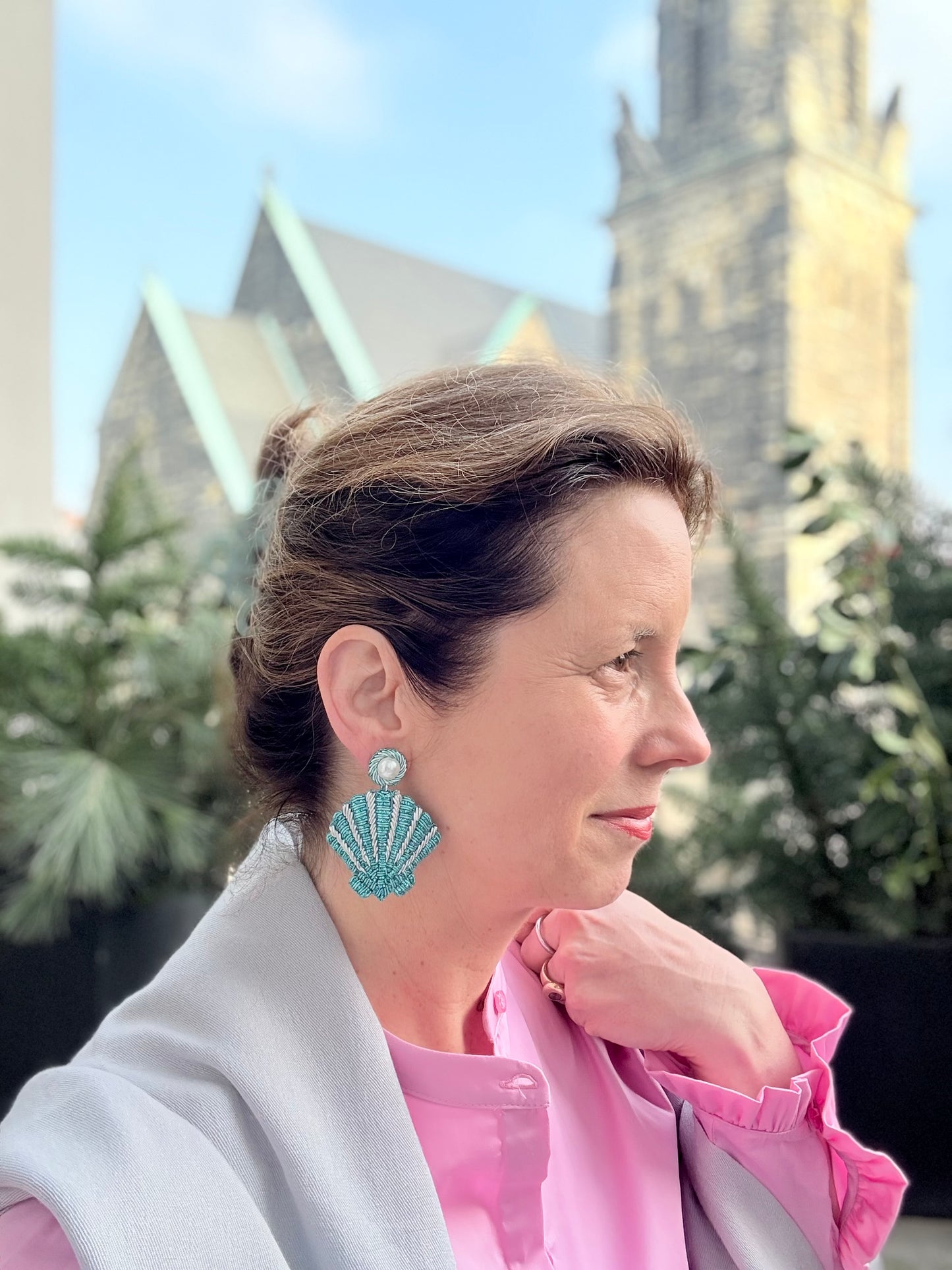 Wunderschöne Ohrringe in schimmerndem Petrol – handgefertigt und herrlich leicht
