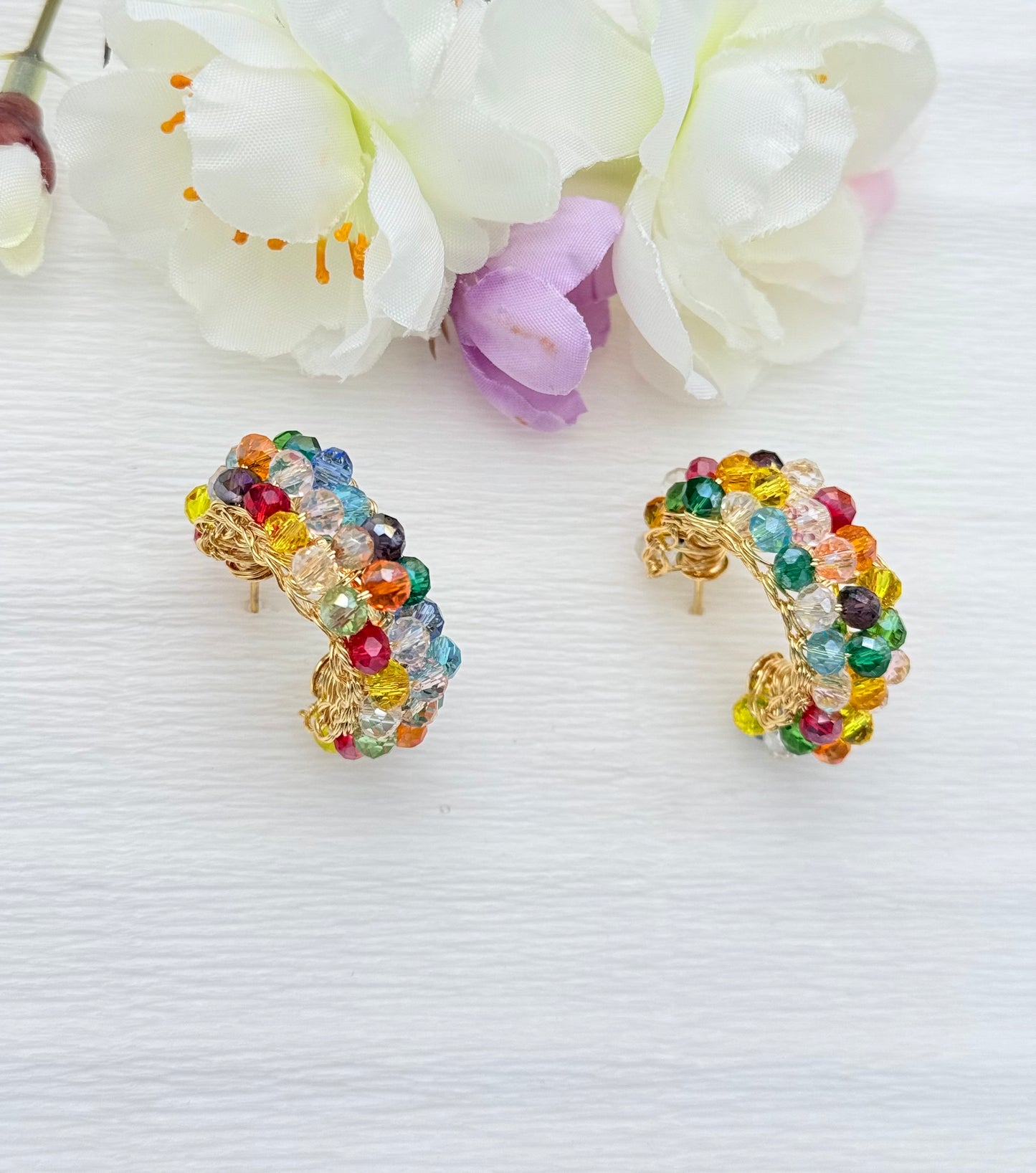 Funkelnde Glitzercreolen