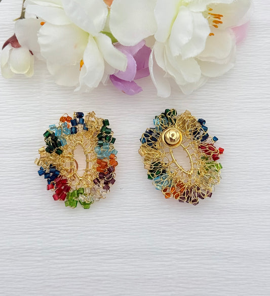 Farbenfrohe Perlenonhrringe