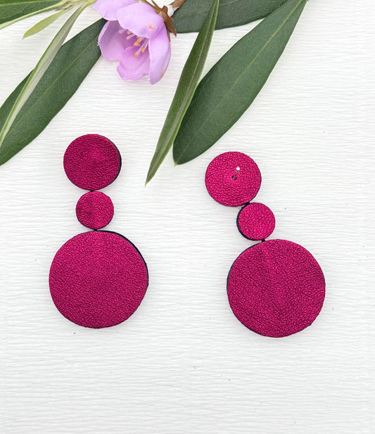 Alexia weinrot - schimmernde Ohrringe aus feinstem Leder