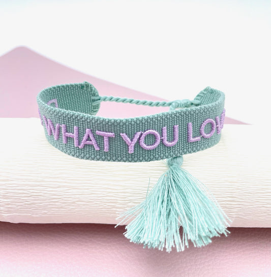 Statementarmband, Armband Statement, Armband mit Text, Armband Do ehat you love