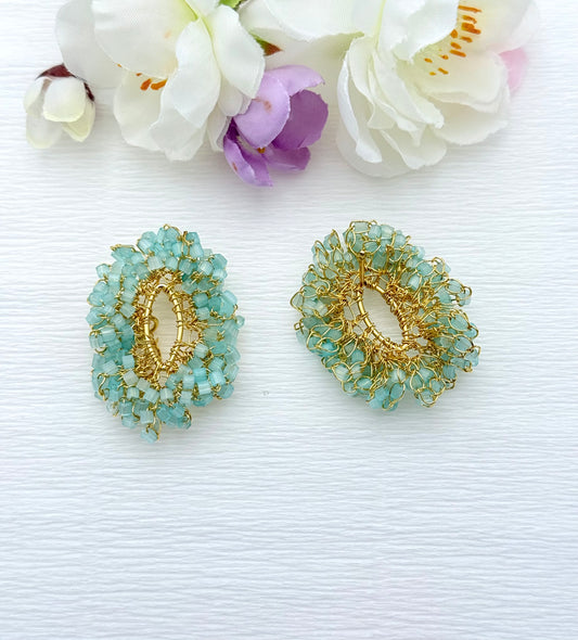 Türkise Perlenohrringe
