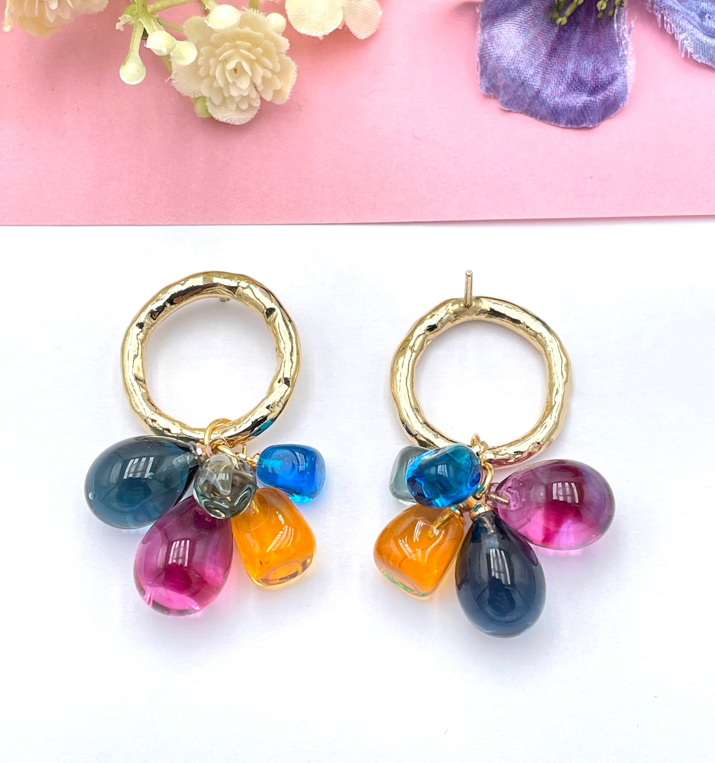 Muranoglas Ohrringe, Muranoglasohrringe, Ohrringe Statement, schöne Ohrringe, bunte Ohrringe, Statement Ohrringe, große Ohrringe, edle Ohrringe, Sommerohrringe, Ohrringe für den Sommer, edler Modeschmuch, bunte Ohrringe, besondre Ohrringe