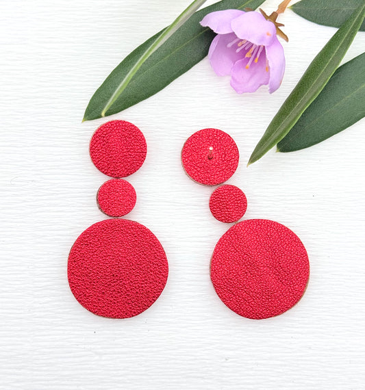 Alexia rot - schimmernde Ohrringe aus feinstem Leder