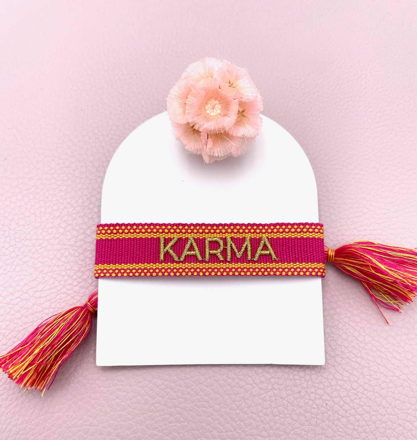 Armband Karma, Armband aus Stoff, Stoffarmband, Armband gewebt, gewebtes Armband