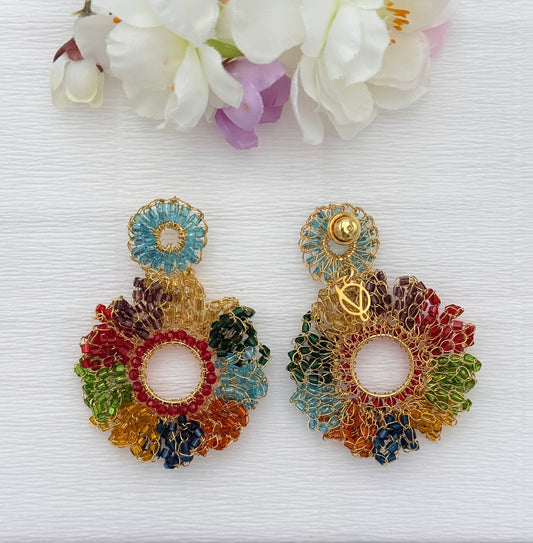 Bunte handgefertigte Glitzerohrringe - SALE (statt 129,95)