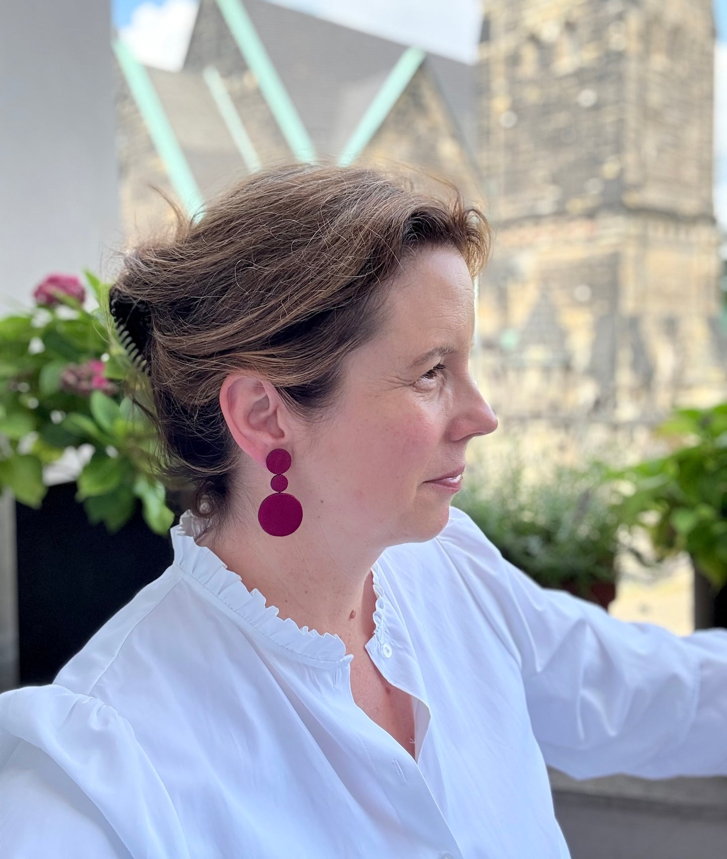 Alexia weinrot - schimmernde Ohrringe aus feinstem Leder