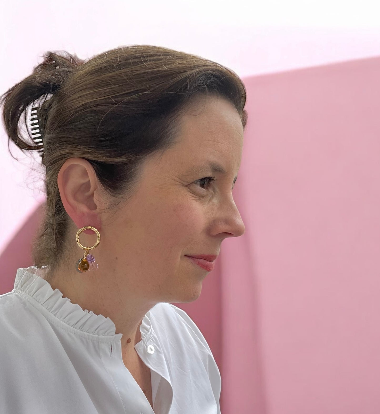 Ohrringe mit fünf Muranoglas-Anhängern in feinen, strahlenden Farben