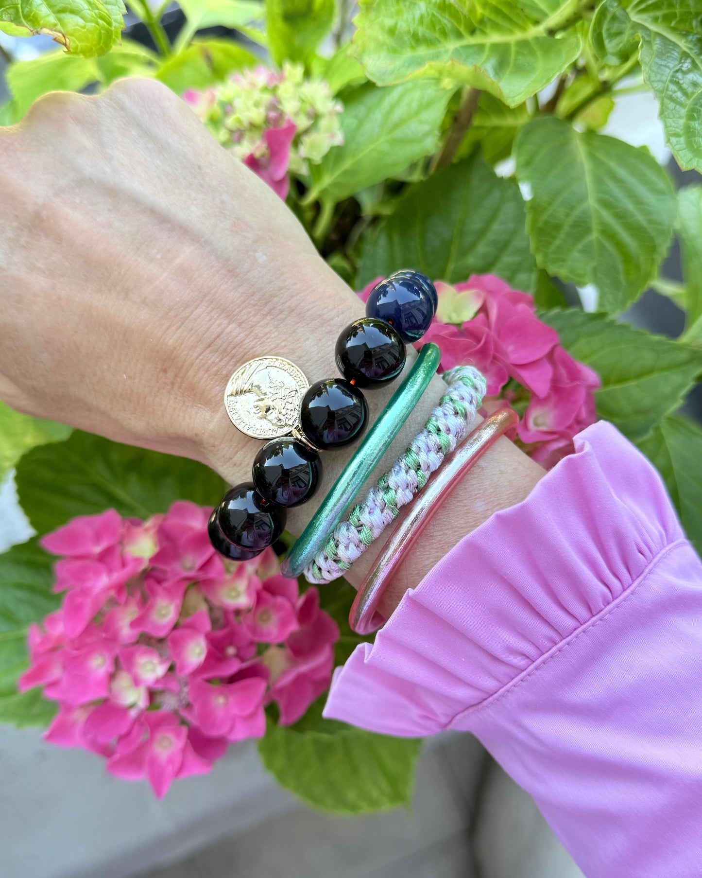 Armband glitzerblume*  BUBBLE # 73