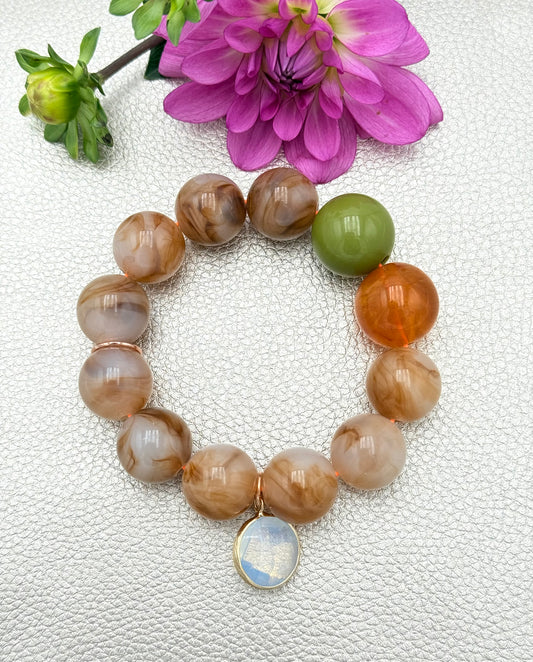Armband glitzerblume*  BIG BUBBLE # 8