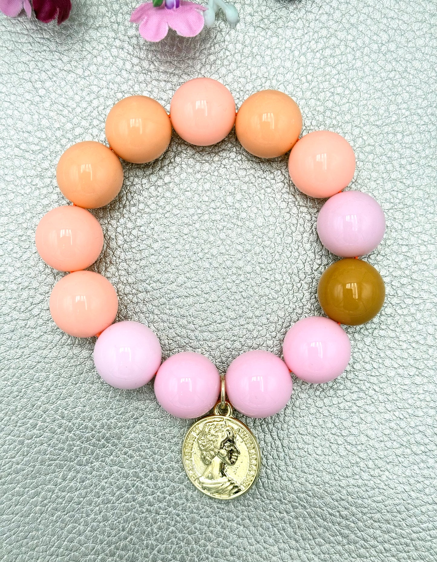 Armband glitzerblume*  BUBBLE # 69