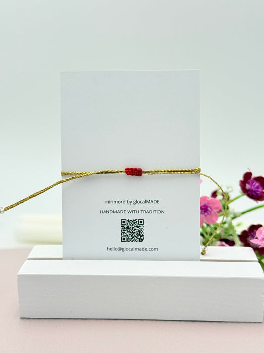 Herzarmband Mini in Rot und Gold