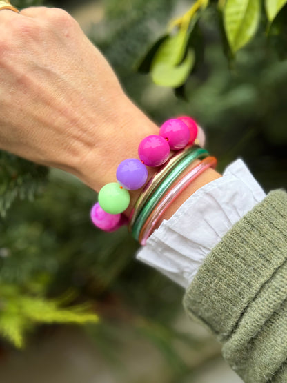 Armband glitzerblume*  BIG BUBBLE # 58