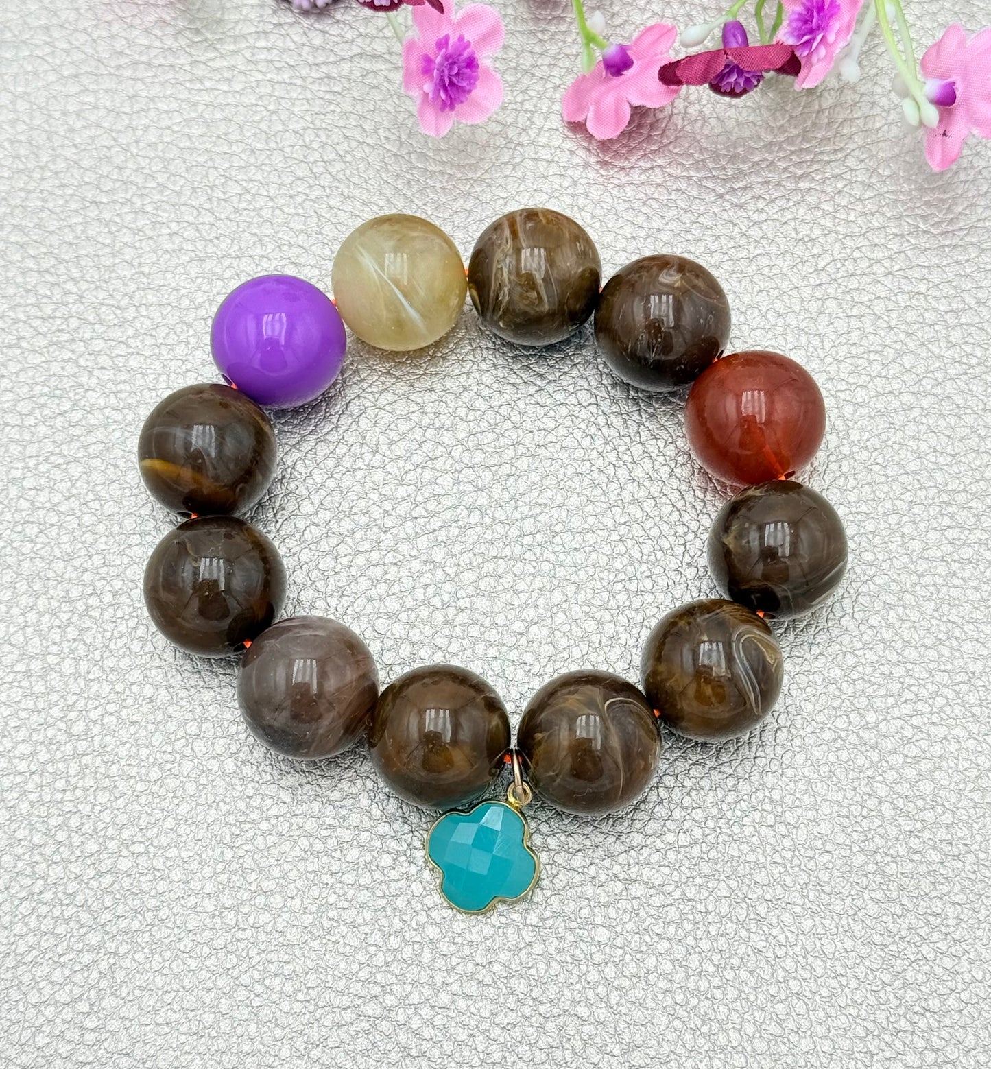 Armband glitzerblume*  BIG BUBBLE # 27