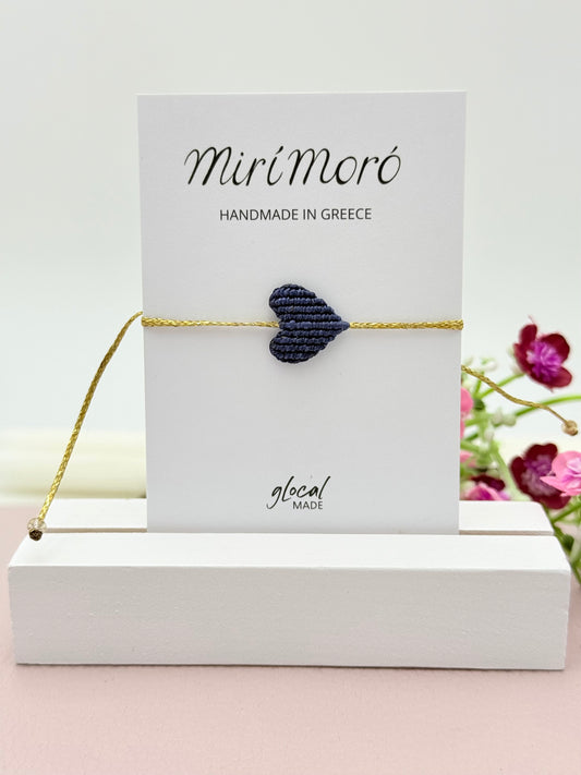 Herzarmband Small in Blau und Gold