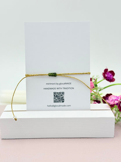 Herzarmband Mini in Oliv und Gold