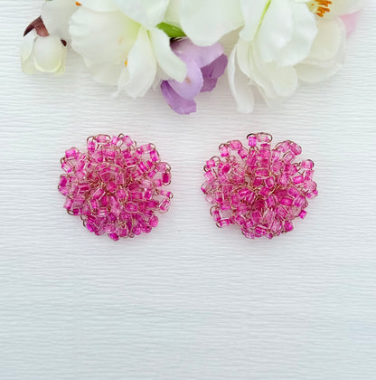 Edle Ohrringe in Form einer kleinen pinken Blüte - SALE (statt 109,95 €)