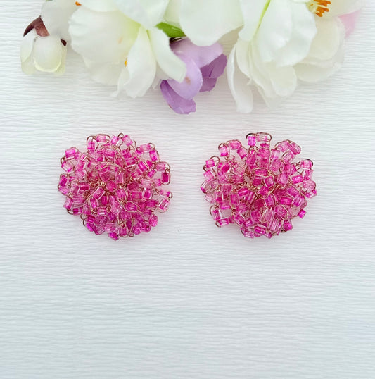 Edle Ohrringe in Form einer kleinen pinken Blüte - SALE (statt 109,95 €)
