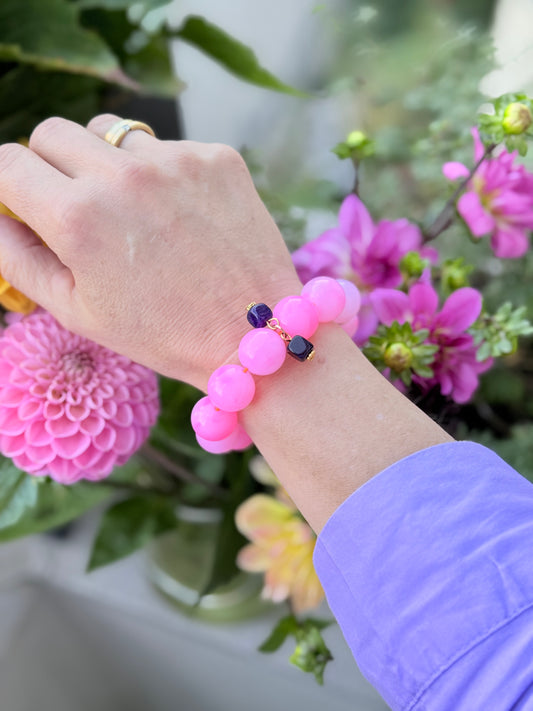 Armband glitzerblume*  BIG BUBBLE #1