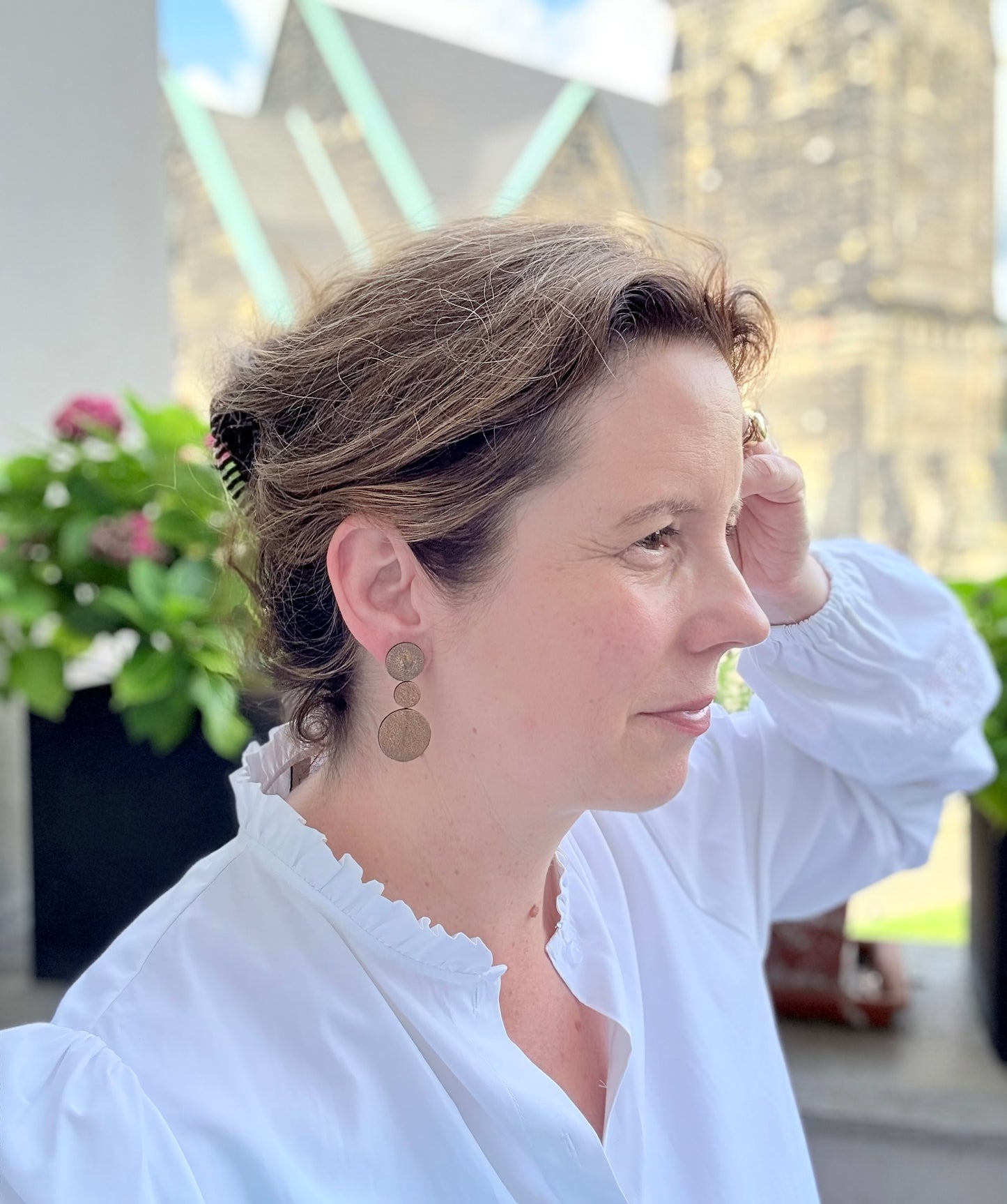 Alexia Mini - Gold schimmernde Ohrringe aus feinstem Leder