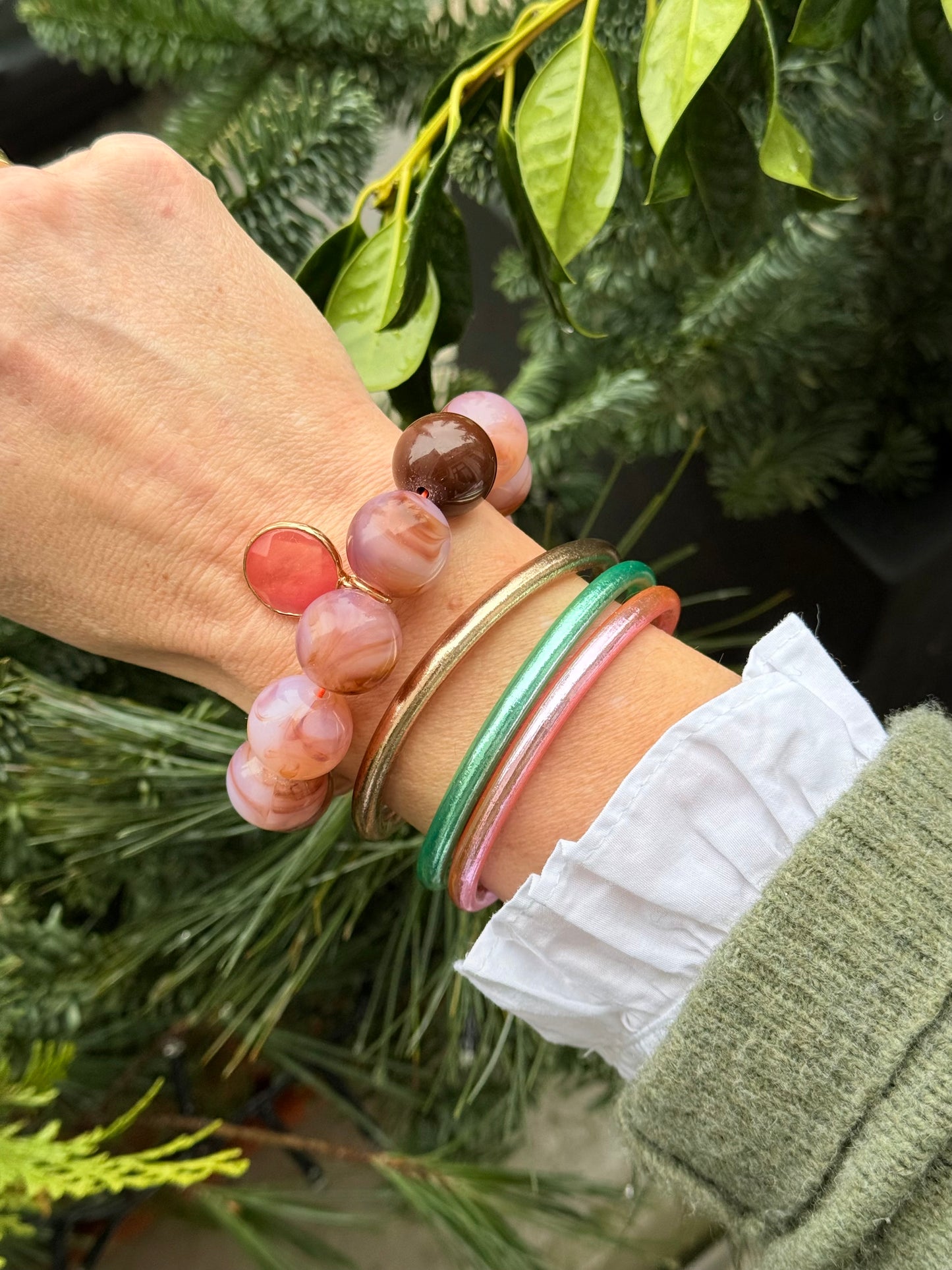 Armband glitzerblume*  BIG BUBBLE # 56