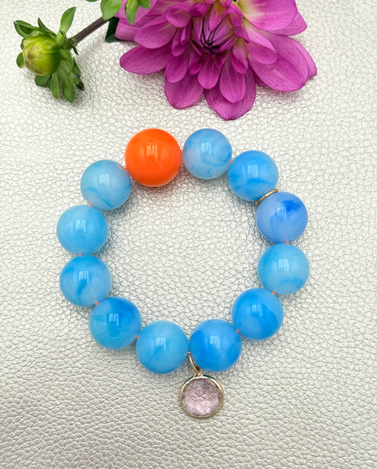 Armband glitzerblume*  BIG BUBBLE # 11
