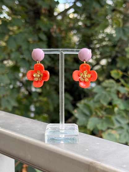 Orange Blumenohrringe - Unsere neue Kollektion Poppy Bloom